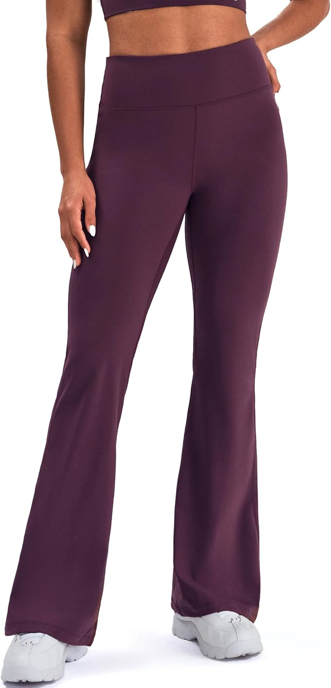 K-Swiss Flare Leggings for Women 32" - High Waist Wide Leg Bell Bottom Bootcut Yoga Pants for Casual Lounge