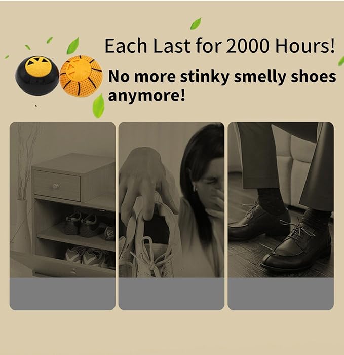 Shoe Deodorizer Odor Eliminator Ball -Sneaker Deodorizers balls Car Air Fresheners Odor Eaters for Shoes, Gym Bags, Closet and Locker 6 Pack (Cool Black Linen)