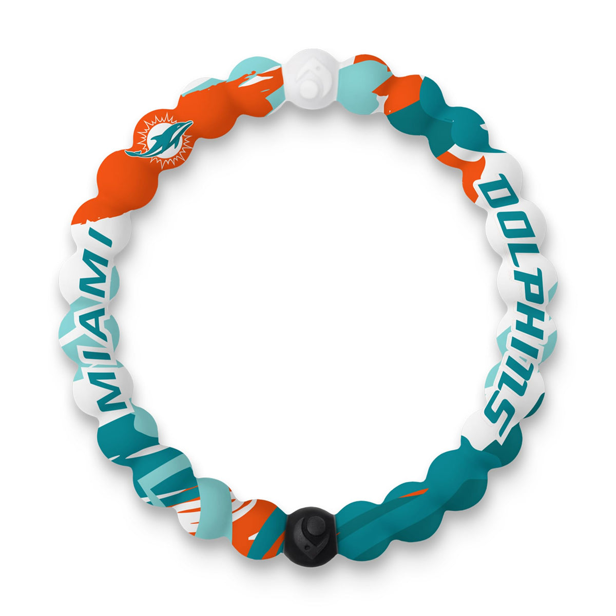 Lokai NFL Football Collection Silicone Beaded Bracelet, Miami Dolphins Home Field (Extra Large) - Beaded Bracelet for Women & Me