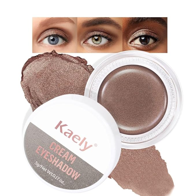Single Cream Eye Shadow,Bronze Shimmer Glitter Natural Nude Monochrome Eyeshadow Palette,Waterproof,Long Lasting Naturing-Looking,Vegan & Cruelty-Free,20