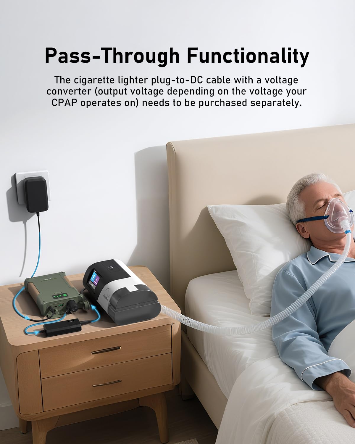 EASYLONGER ES400 AIR CPAP Battery – 148Wh Portable Backup for AirSense 10/11, AirCurve 10/11, AirMini, DreamStation 1/2, Emergency & Travel Power