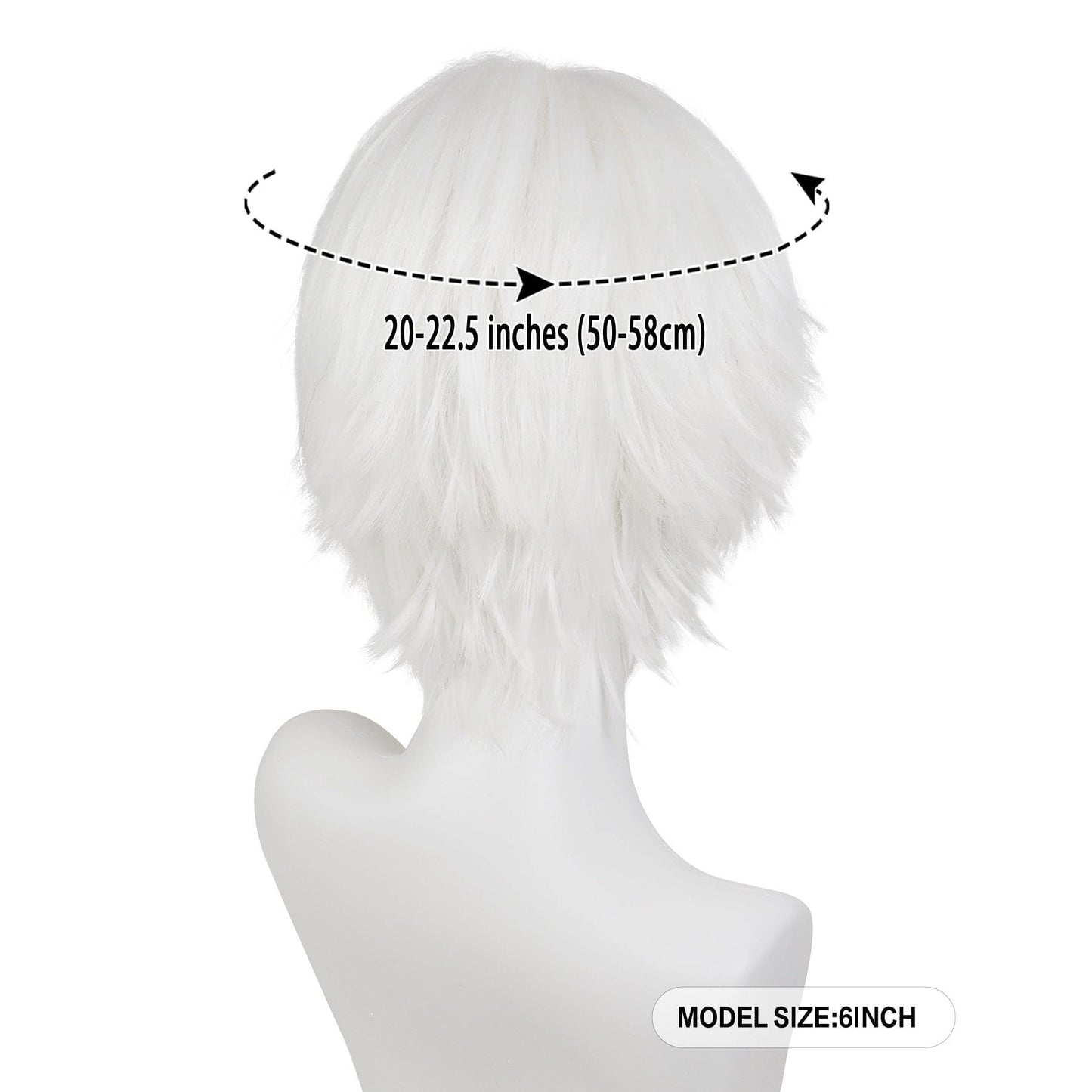GNIMEGIL Short White Gojo Cosplay Wigs Unisex Spiky Layered Anime Cosplay Wigs Fluffy Fashion White Zero Two For Men Killua Wig