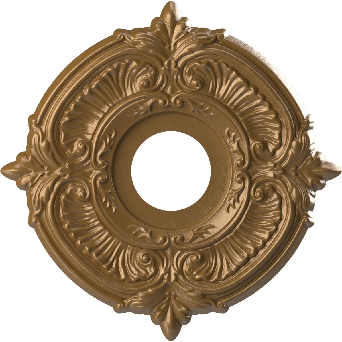 Ekena Millwork Cmp13Atcgh Attica Thermoformed Pvc Ceiling Medallion (Fits Canopies Up To 5), 13Od X 3 1/2Id X 3/4P, Metallic Gol