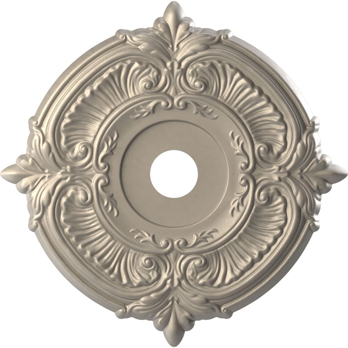 Ekena Millwork Cmp22Atcsv Attica Thermoformed Pvc Ceiling Medallion (Fits Canopies Up To 7 3/4), 22Od X 3 1/2Id X 1P, Metallic S