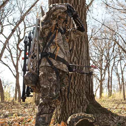 MUDDY Safeguard Youth Combo Safeguard Harness, Lineman's Rope, Tree Strap, Suspension Relief Strap, & Carabiner Super Light Easy-to-Use 360-degree Movement Outdoor Hunting Tree Climbing Gear
