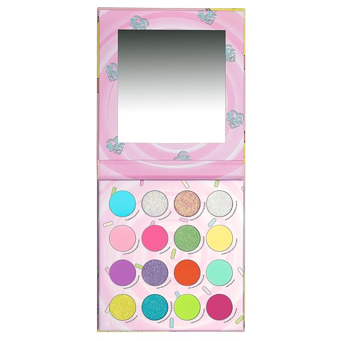 Kimchi Chic Donut Collection Eyeshadow Palette - 16 Matte, Pigment, & Glitter Shadows, Versatile for Day to Night Looks, Cruelty Free, Rainbow Sprinkles