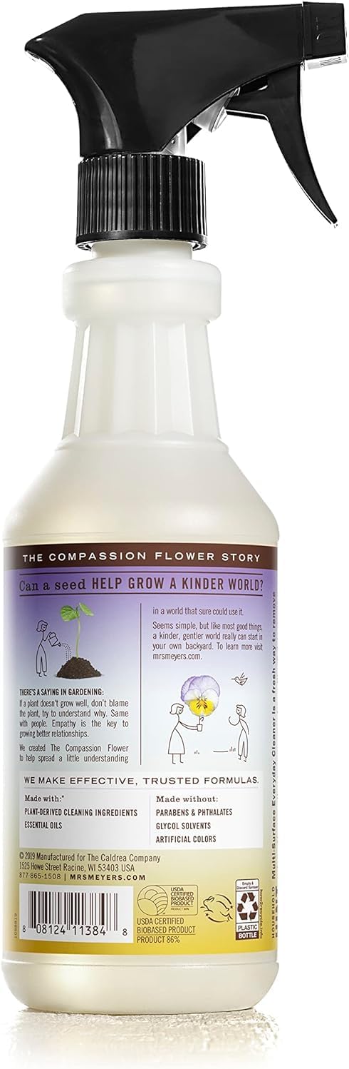 Mrs. MEYER'S Kitchen Set, Dish Soap, Hand Soap, and Multi-Surface Cleaner, 3 CT (Compassion Flower)