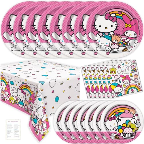 Hello Kitty Birthday Decorations - Hello Kitty Party Decorations - Plates, Napkins, Tablecloth, Checklist - Party Supplies...