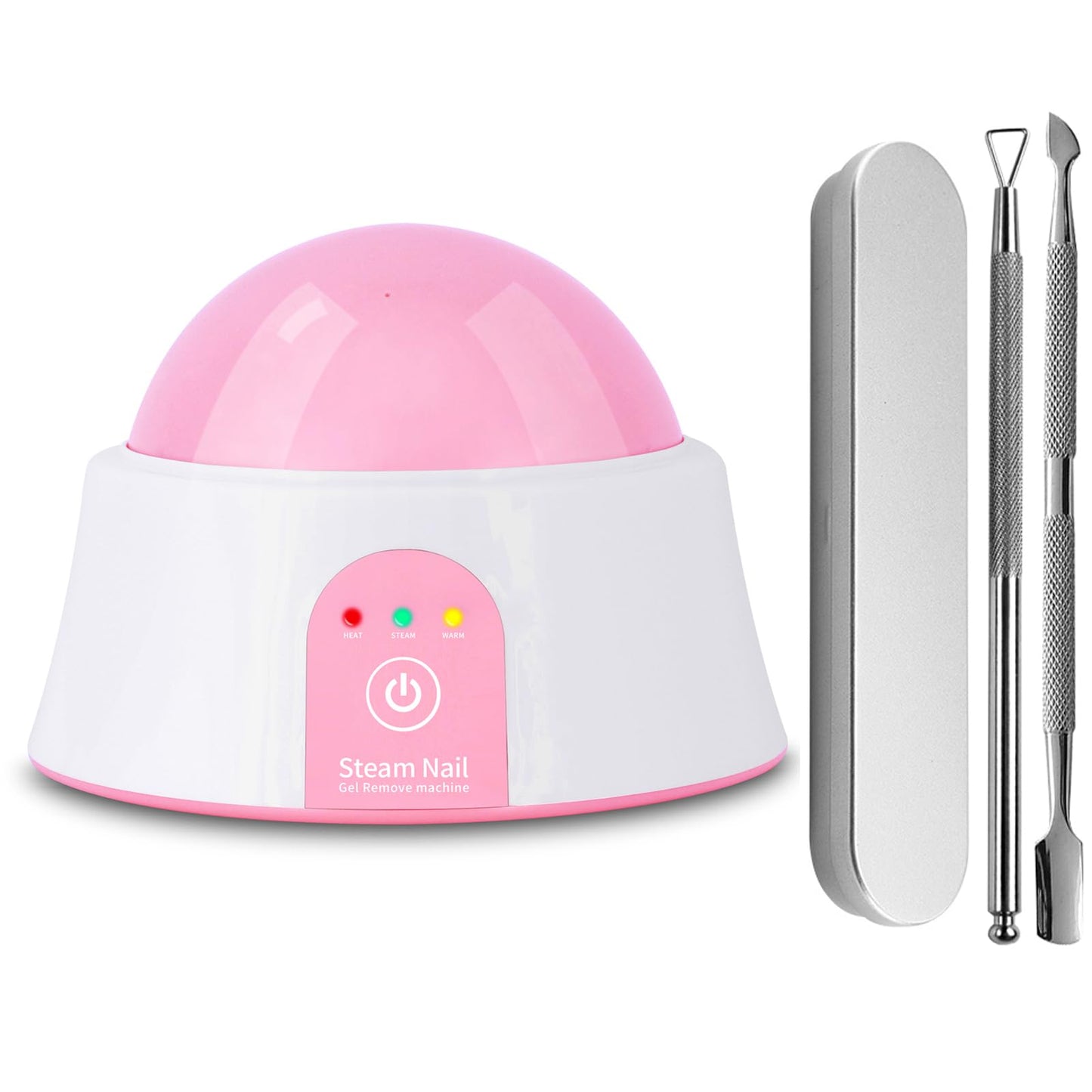 Soak off Bowl, Electric Nail Soaking Bowl Manicure Nail Soaker Nail Polish Remover Machine with Silver Cuticle Pusher for Dip Po