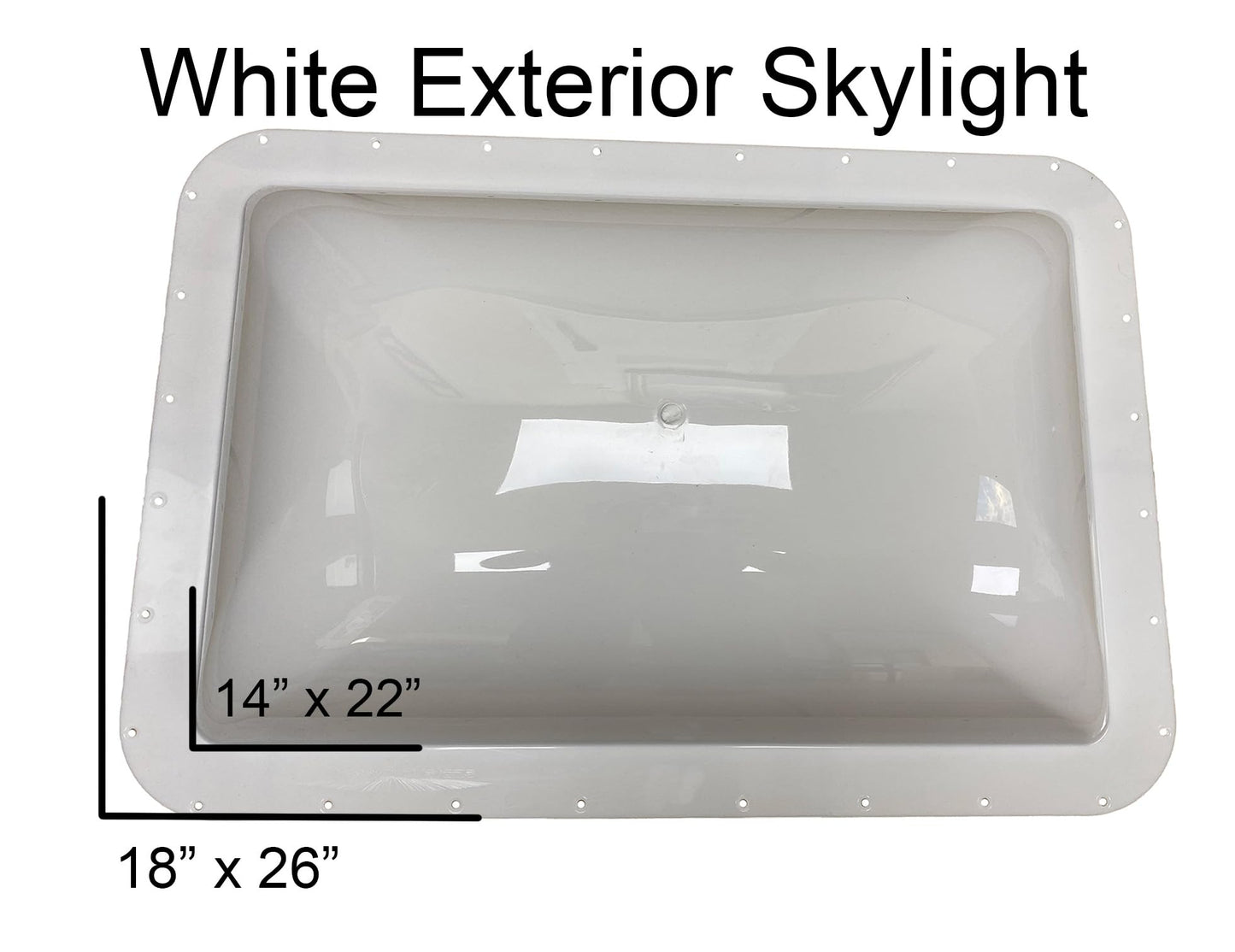 Class A Customs | RV Camper Trailer White Skylight 18 x 26 OD / 14 x 22 ID - Includes Caulk and Screws | WESL-100-CS