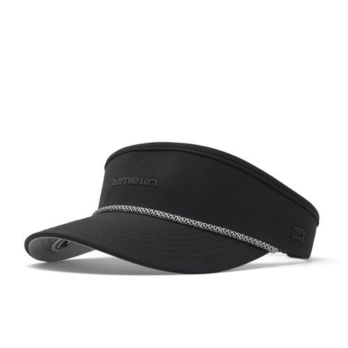 melin Coast Hydro, Black, Mens Sun Visor, Sun Hats for Women & Men, Water-Resistant, Golf, Running, Workout, or Beach Hat, Medium-Large