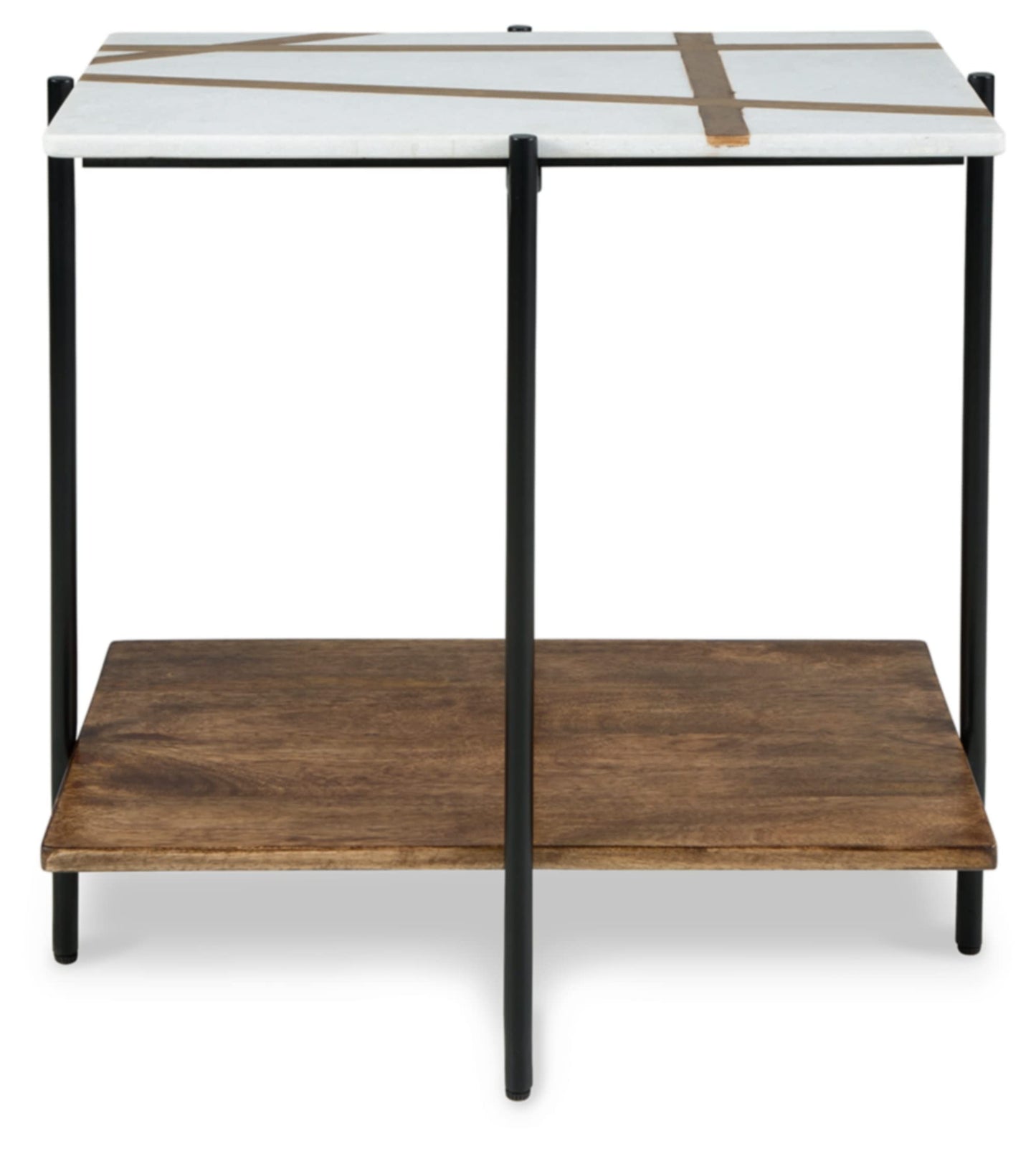 Signature Design by Ashley Braxmore Accent Table, White & Light Brown
