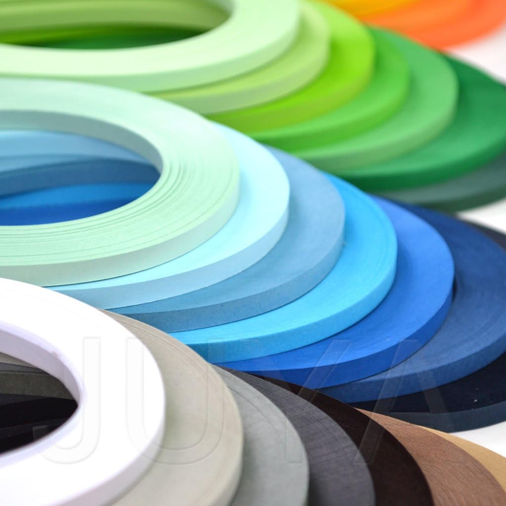 JUYA Single Color Paper Quilling Strips Set 42 Colors 100 Strips per Pack 2/3/5/7/10 mm Width Available 42 colors, width 5 mm (0.20 in)