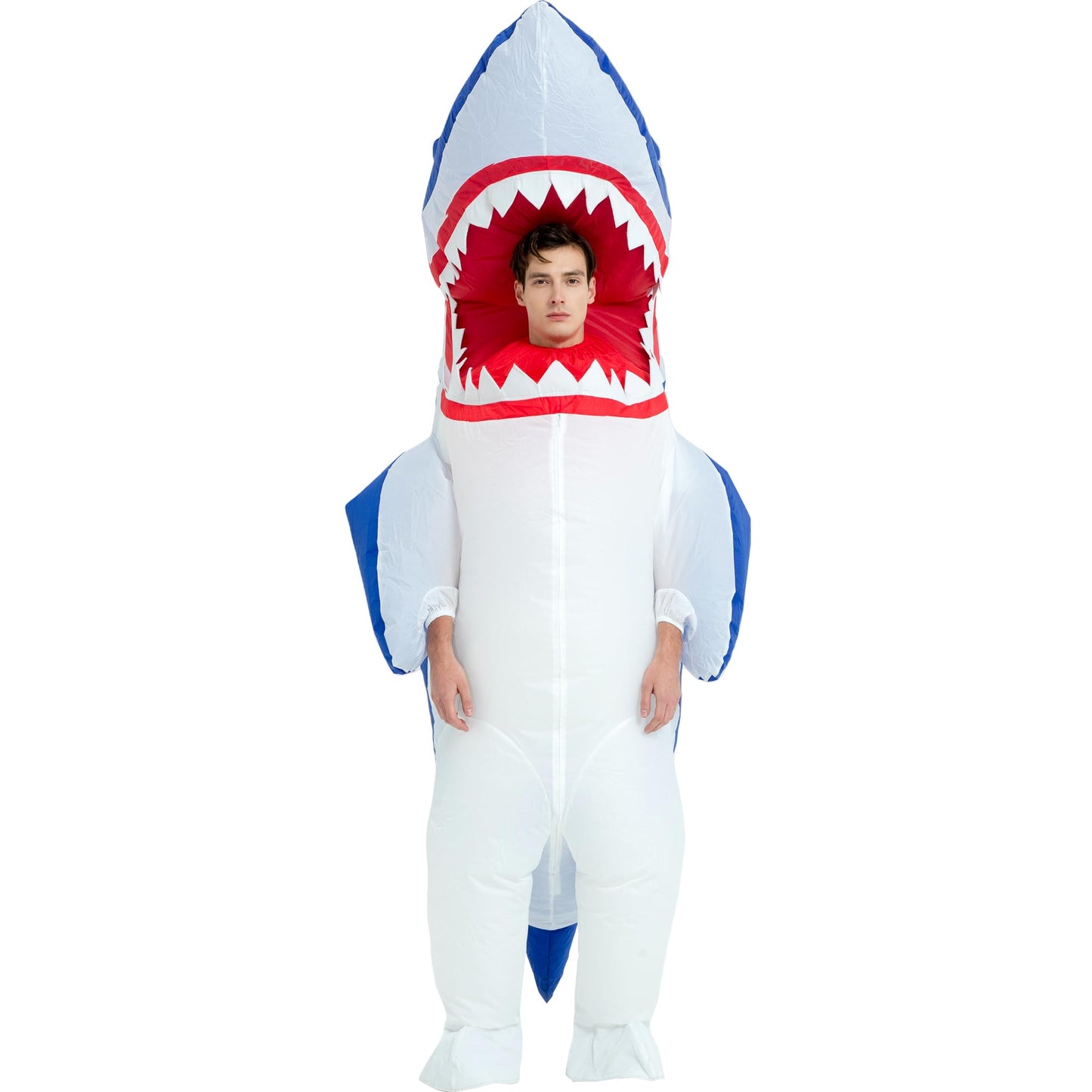 One Casa Inflatable Costume Adult,Blow Up Party Costumes,Inflatable Shark Costume,Halloween Costumes for Men Women (63INCH)