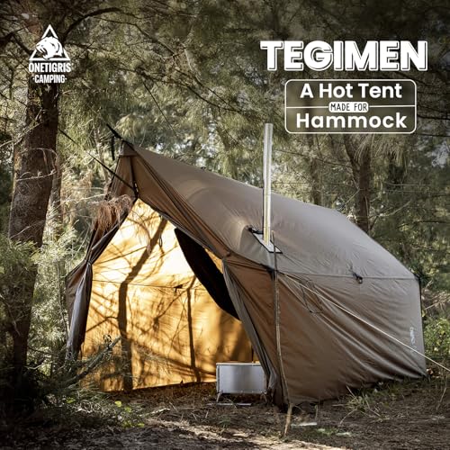 OneTigris TEGIMEN Hammock Hot Tent with Stove Jack - Spacious, Versatile Wall Tent with Snow Skirt - 3000mm Waterproof