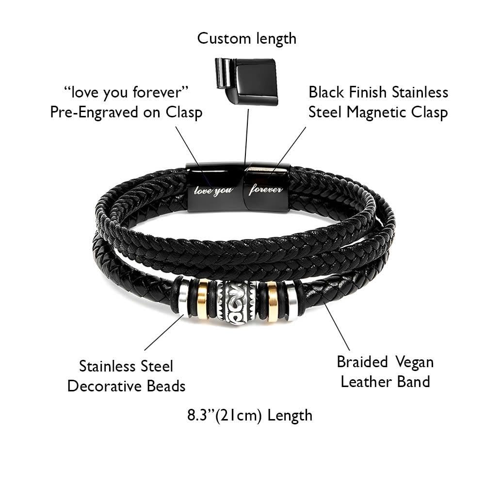 To My Grandson Bracelet, Grandson Bracelet From Grandma, Grandsons Gift From Grandparents, Anniversary Graduation Valentine Christmas Birthday Gifts For Grandsons With Message Card And Gift Box