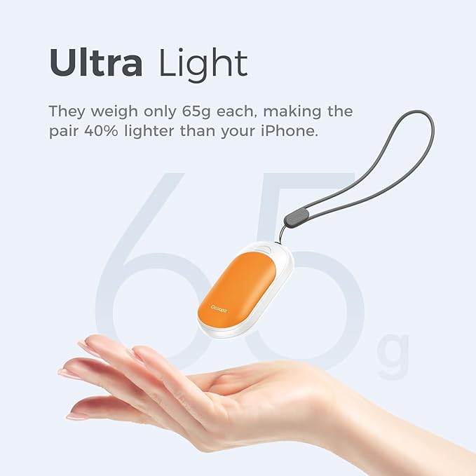 OCOOPA Magnetic Rechargeable Hand Warmers 2 Pack, Ultrathin Electric Handwarmers, Portable Pocket-Sized Heater, for Men, Women Purse Must Haves, Union UT3 Lite