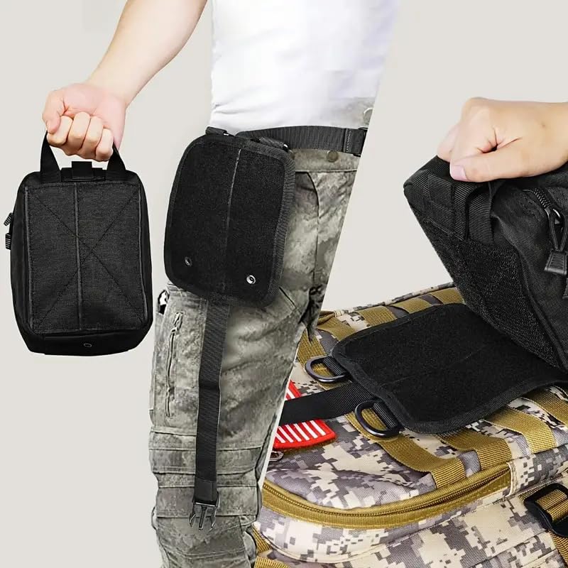 Tactical MOLLE Med Pouch - Waterproof Outdoor First Aid Kit, Molle System Combat EMT Pouch for Emergency Survival Gear, Ca...
