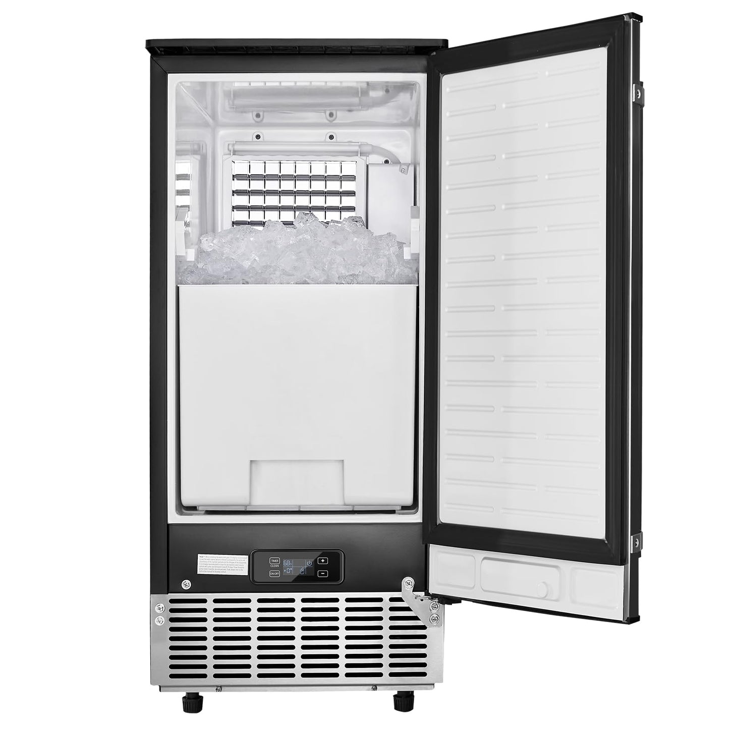 VEVOR Under Counter Ice Maker Machine, 80 Lbs/Day Undercounter Built-in Ice Maker with Reversible Door, Stainless Steel Freestanding Ice Machine for Commercial Home Kitchen