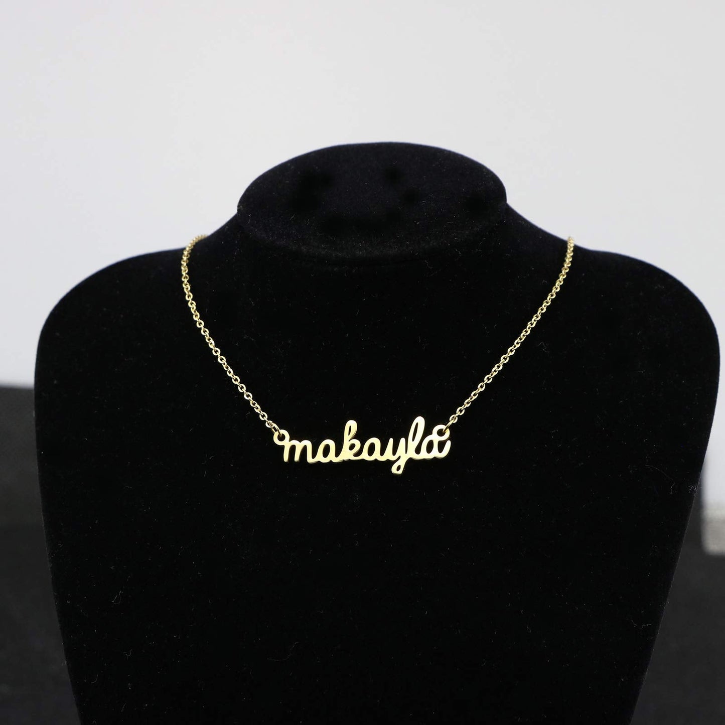 Awegift Name Necklace Big Initial Gold Plated Best Friend Jewelry Women Gift for Her Makayla
