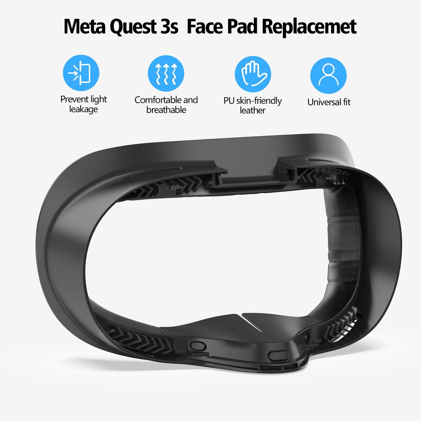 Vznek Face Cover Pad For Oculus Quest 3/3S, Sweat-Proof Pu Foam Cushion For Meta Quest 3/3S, Compatible With Oculus Quest 3/3S O