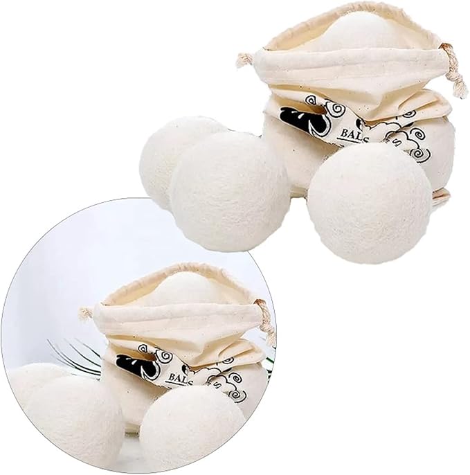 Keenso EcoFriendly Wool Dryer Balls to Shorten Drying Time and Reduce Static Electricity, Replaces Liquid Softeners, 6 Pack for Large Loads, Ideal for Sensitive Skin
