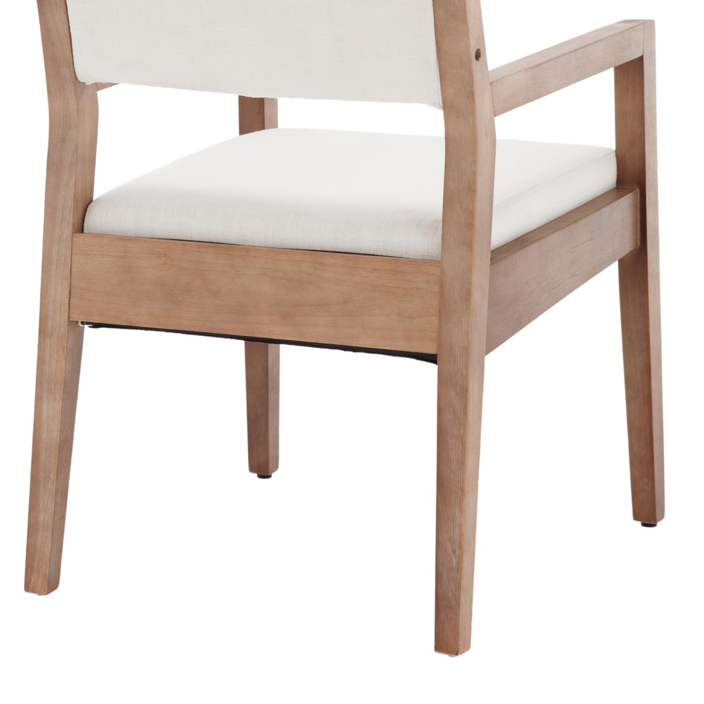 BESTANO Modern Wood Dining Chairs Set of 2 Linen Fabric Upholstered Armchair Accent Chairs Side Chairs Comfy Kitchen Chair with Wooden Legs, Beige