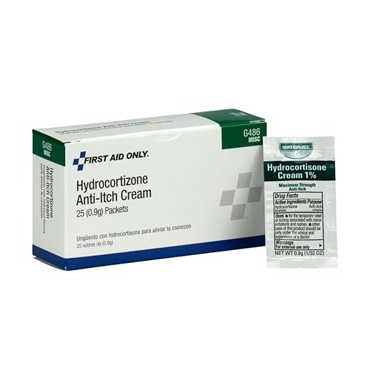 First Aid Only G486 Hydrocortisone Cream Packets, 25 Count