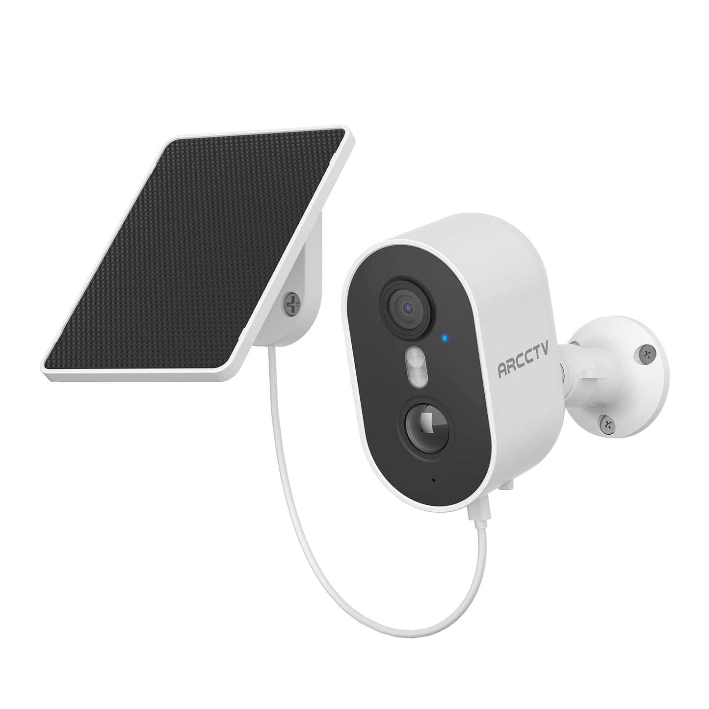 ARCCTV Security Camera Wireless Outdoor, 4MP Recharge Battery Powered WiFi Camera with Solar Panel, Motion Detection, Color Night Vision, 2-Way-Audio, 2.4G/5G Dual Band WiFi