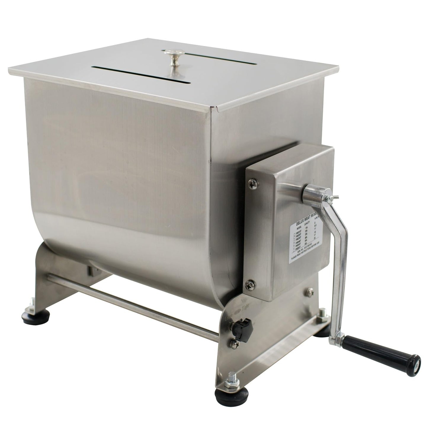 CLIVIA Manual Meat Mixer, 60 Pound Meat Mixer for Sausage, 60lbs Capacity Tilt Tank Sausage Mixer, Stainless Steel Commercial Food Processer for Meat, Vegetable, Burger, Dumplings