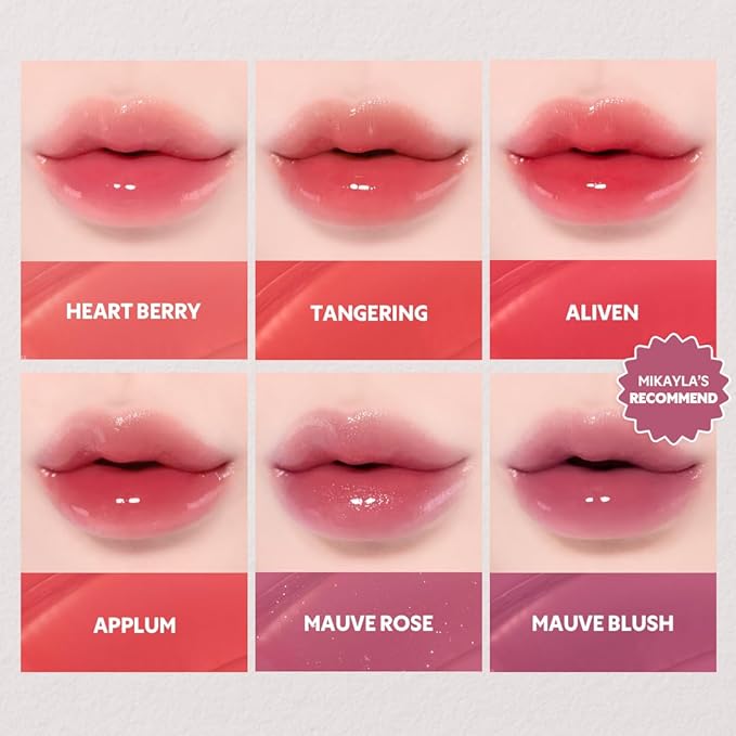 TIRTIR [*Mini Size Waterism Tinted Lip Gloss #11 Applum, 0.06 Fl Oz – Kiss Ready Lipgloss, 12H Long Lasting Non Sticky Natural Tinted Glow Korean Multiuse Cheek and Lip Tint for Women gift