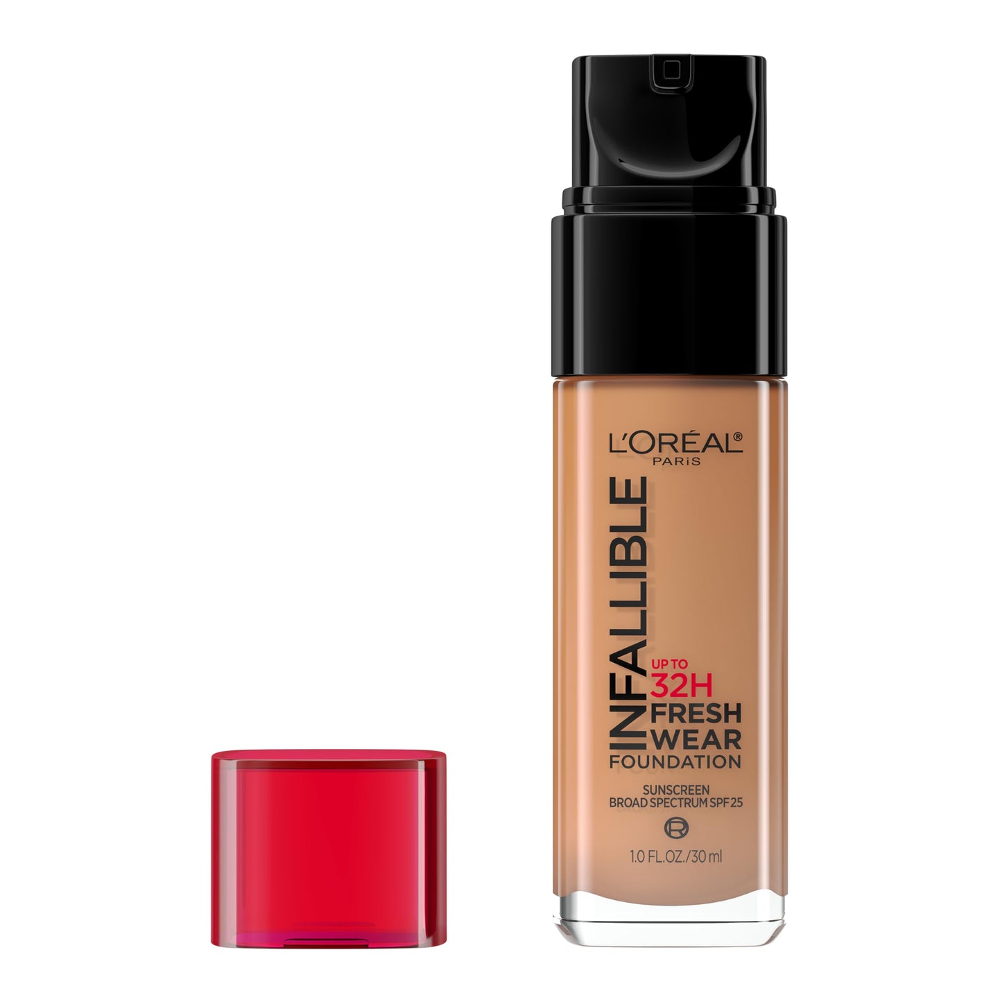 LOr  al Paris Makeup Infallible Up to 32 Hour Fresh Wear Lightweight Foundation, 505 Toffee, 1 Fl Oz, Packaging May Vary
