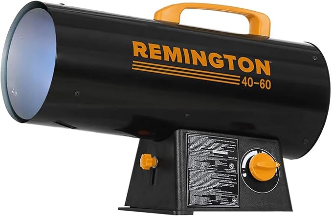 Remington LP Forced Air Heater, Portable 60,000 BTU Space Heater for up to 1500 Square Feet - Liquid Propane Gas Powered, ...