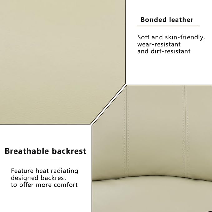 A Ainehome Living Room Furniture Set Leather Recliner Sofa Set Loveseat Chair Furniture Sofa Set for Living Room/Small Space/Rv/House/Office/Theater Seating (A-Beige Leather, Loveseat)
