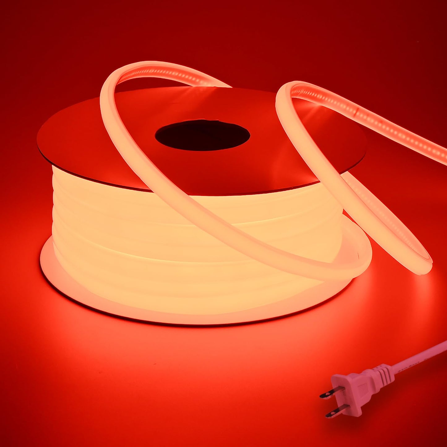 BENLUN AC 110V COB LED Strip Lights Outdoor Waterproof 65.6ft, Red Super Bright 200W LED Rope Light, IP65 Flexible Cuttable, for Bedroom Garden Commercial House Gaming Room Decor
