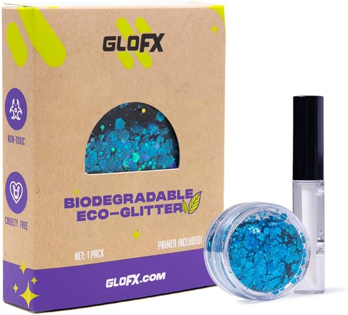 Blue Biodegradable Glitter Makeup | Plant Based, Eco Friendly, Hair Glitter, Face Glitter or Body Glitter | Cosplay EDM Mu...