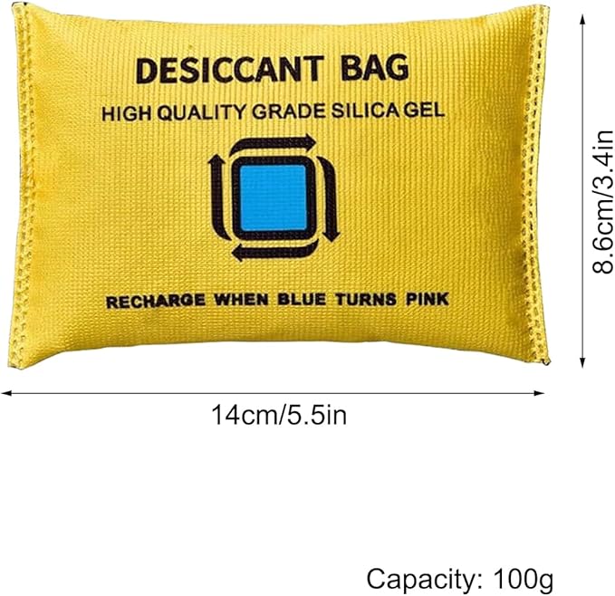Car Moisture Absorber Bags, with Powerful Moisture Absorption, 100g, Reusable Dehumidifier Bags, Humidity Control, Reusable and Eco-Friendly Design, for Wardrobes, Basements, Spaces, Closet