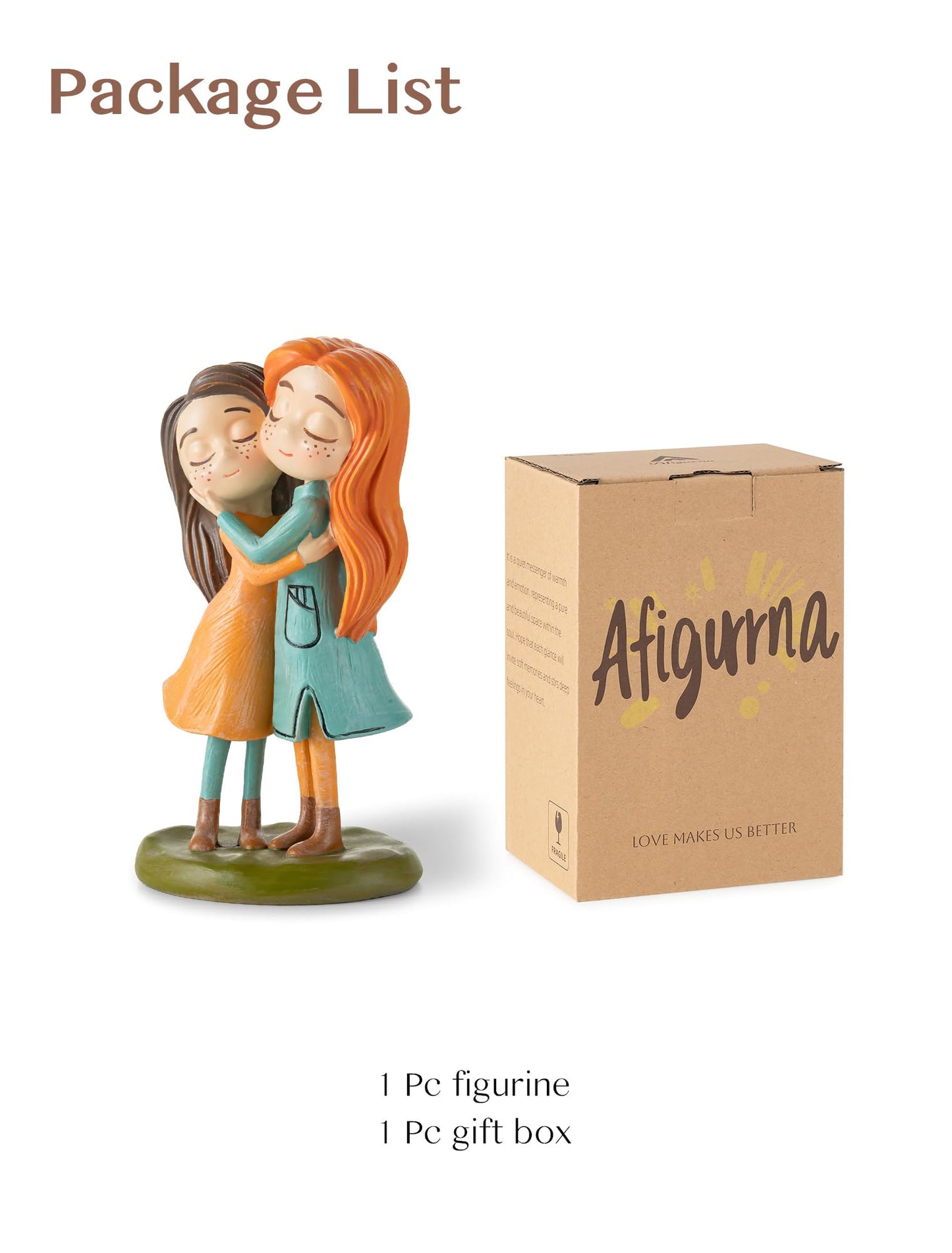 Afigurna Sister Birthday Figurine Gifts: Embracing Sister Gifts from Sister - Sentimental Gifts for Best Friend - Unique Bestie Little Sister Presents for Christmas Friendgiving