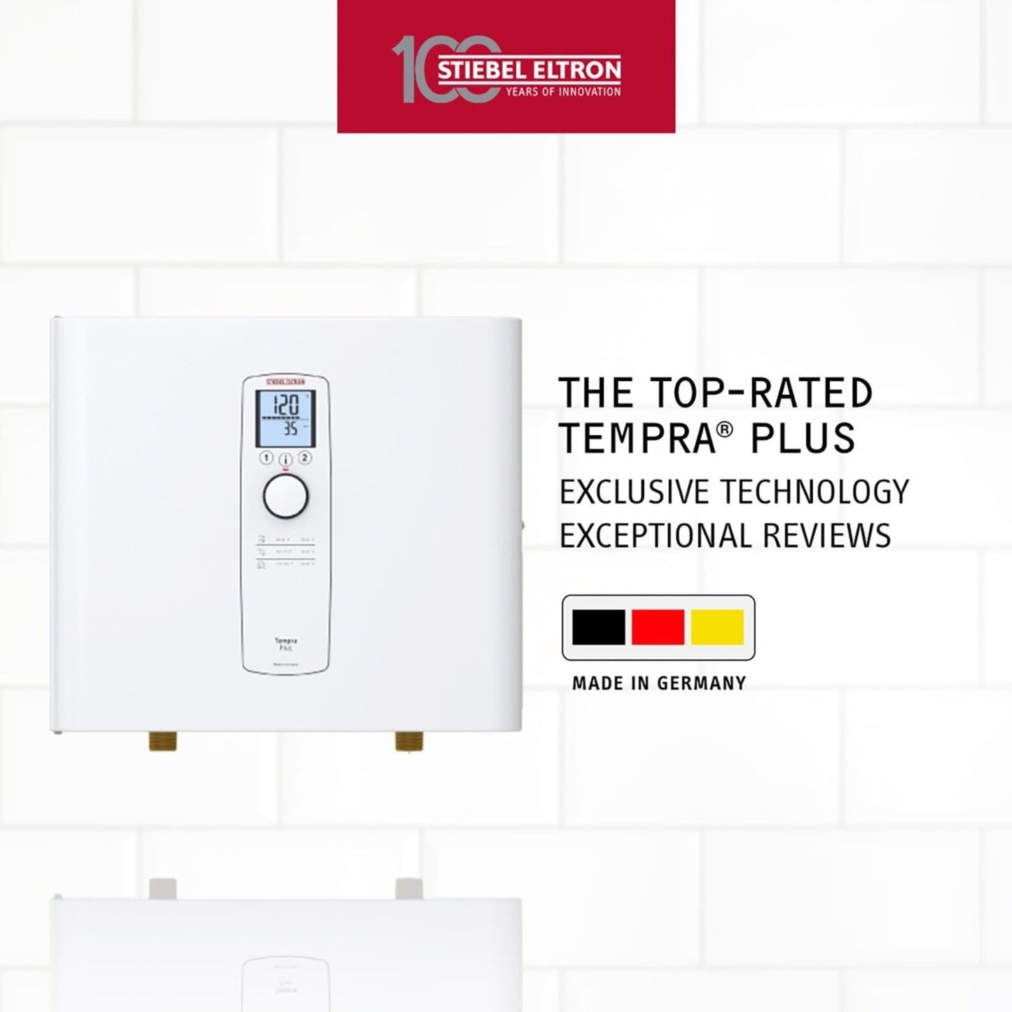 Stiebel Eltron Tankless Water Heater – Tempra 29 Plus – Electric, 28.8kW, On Demand Hot Water, Eco, White, Made in Germany