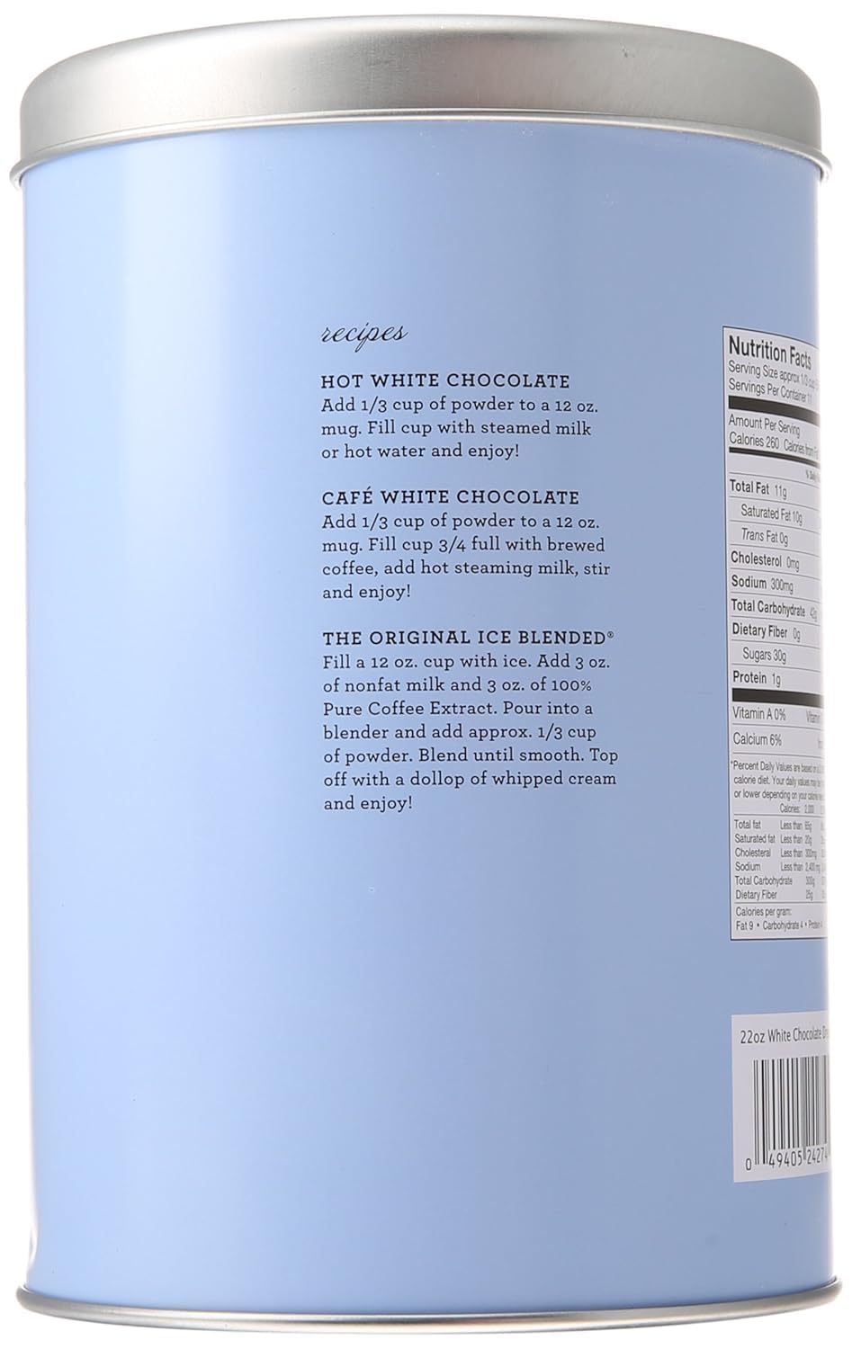 The Coffee Bean & Tea Leaf Coffee, Latte, and Drink Powder Mix, White Chocolate, 22oz. Tin