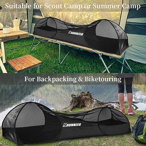 L RUNNZER Single Person Pop Up Tent, 1 Person Mosquito Net Tent