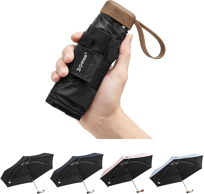 G4Free Mini Travel Folding Umbrella for Purse, Compact UPF 50+ UV Protection Sun & Rain Small Umbrella, Lightweight Portab...