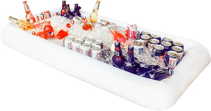 Novelty Place Inflatable Ice Serving Tray Buffet Bar with Drain Plug - Salad Food & Drinks Inflatable Cooler for Party Pic...