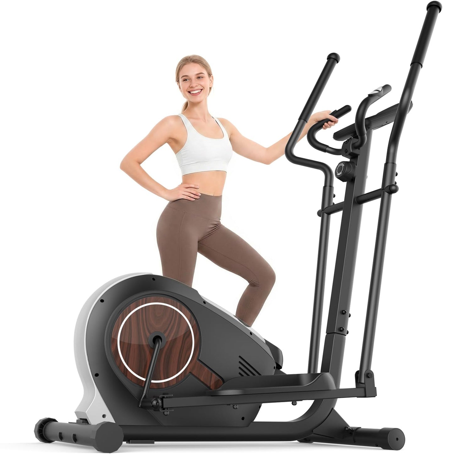 Elliptical Exercise Machine, Elliptical Machine for Home with Ultra-Smooth Magnetic Resistance,Elliptical Trainer with 8-14 Levels, 15.5"-20" Stride 500lb Loading, Home Gym Equipment 95% Pre-Assembled