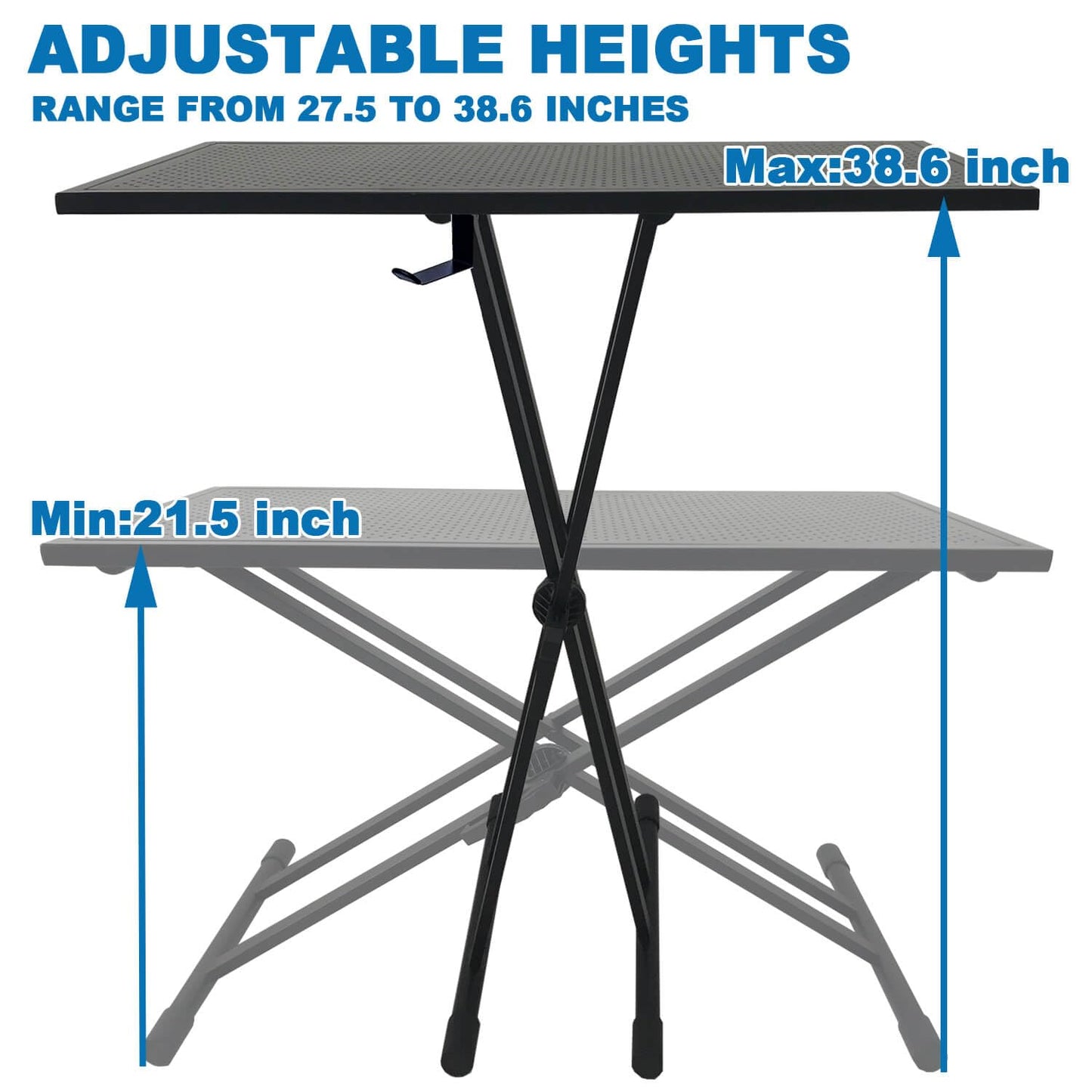 Jillsky Dj Table Stand Audio Mixer Stand Portable Booth - 35 X 17.3 Versatile Dj Booth Stand For Piano, Laptops, Controllers, Mi