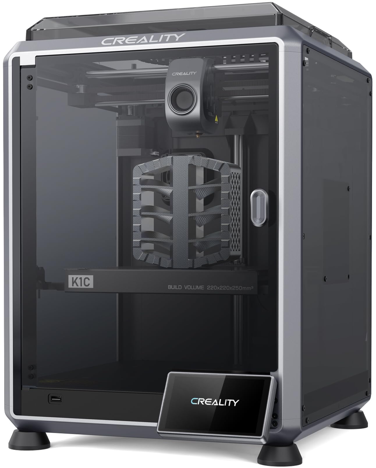 Creality K1C 3D Printer, 600mm/s High-Speed Auto Leveling Clog-Free Robust Direct Extruder K1 SE Upgraded 3D Printer with AI Camera 300°C Printing Silent Mode Support Carbon Fiber Filaments