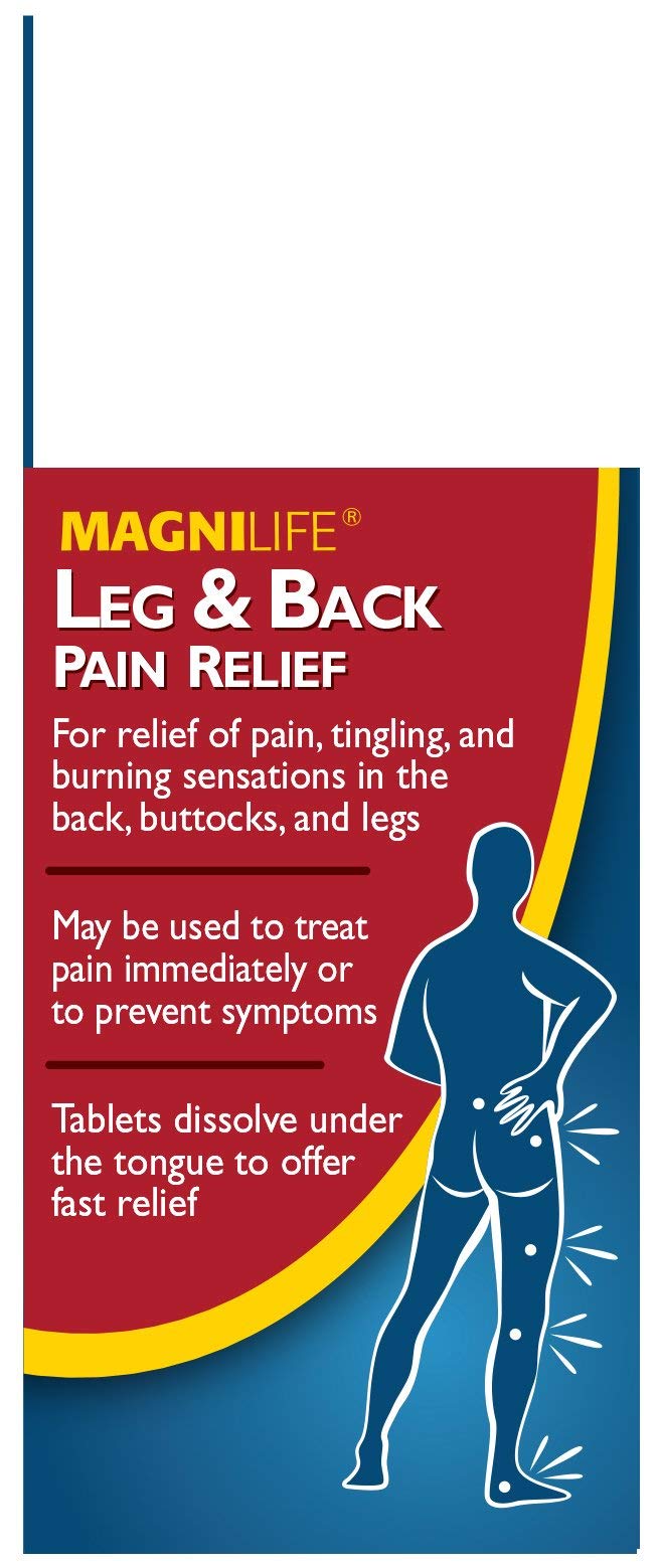 MagniLife Leg & Back Pain Relief Tablets,125 Ct, Fast-Acting Pain Relief Naturally Soothes Burning, Tingling & Stabbing Aches, Symptomatic or Preventative, Non-Habit Forming Quick-Dissolve Tablets