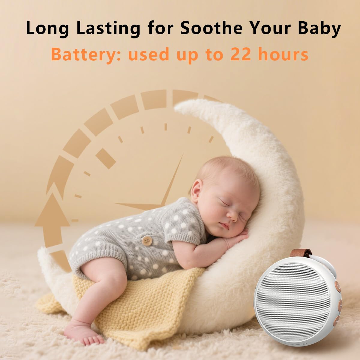 Portable Sound Machine Baby White Noise Machine Travel Noise Machine with 30 Soothing Sounds for Newborn Kids Adults Battery Sleep Brown Noise Masker 4 Timers Memory Function for Travel Home Office