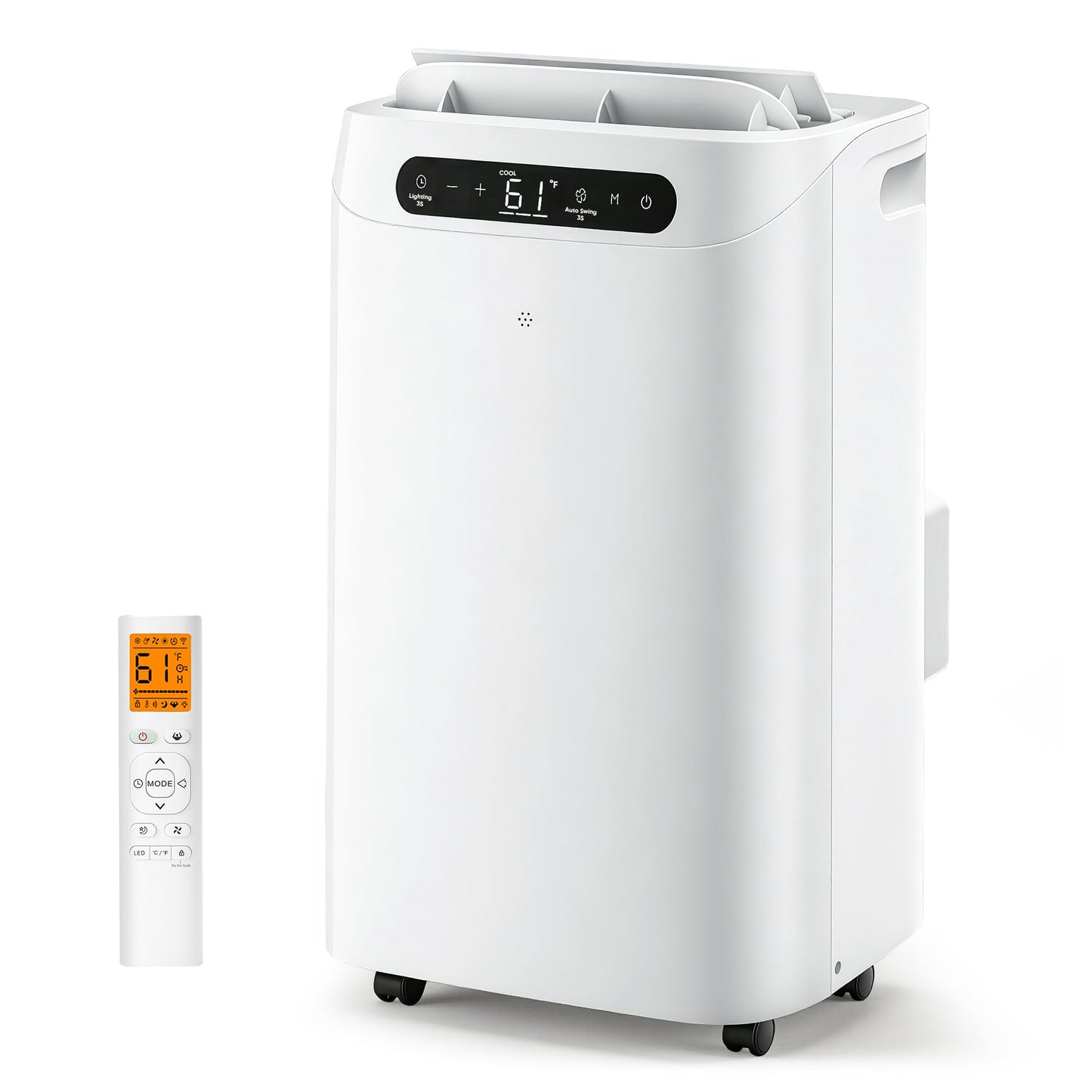 12000 BTU Portable Air Conditioners, Cools Up to 500 Sq.Ft, Portable AC Unit with Remote Control, Cooling, Fan, Dehumidification, Sleep Mode& Installation Kits for Rooms, White