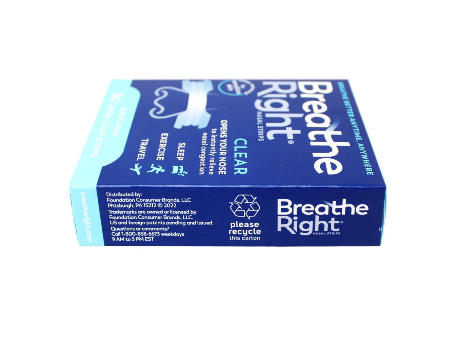 (120 Strips) Breathe Right Nasal Strips Clear Large for Sensitive Skin